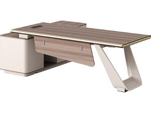 ΓΡΑΦΕΙΟ ΔΕΞΙΑ ΓΩΝΙΑ SUPERON HM2139R ΜΕΛΑΜΙΝΗ ΦΥΣΙΚΟ-ΜΠΕΖ--ΜΕΤΑΛ. ΠΟΔΙ 240x180x76Υ