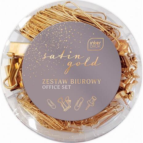 Σετ γραφείου Interdruk gold - συνδετήρες,πιάστρες,καρφίτσες 145 τεμάχια