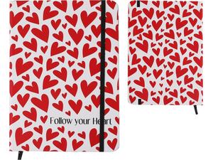 Σημειωματάριο με λάστιχο i-Total XL1811B Hearts A5