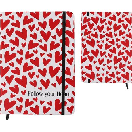 Σημειωματάριο με λάστιχο i-Total XL1811B Hearts A5