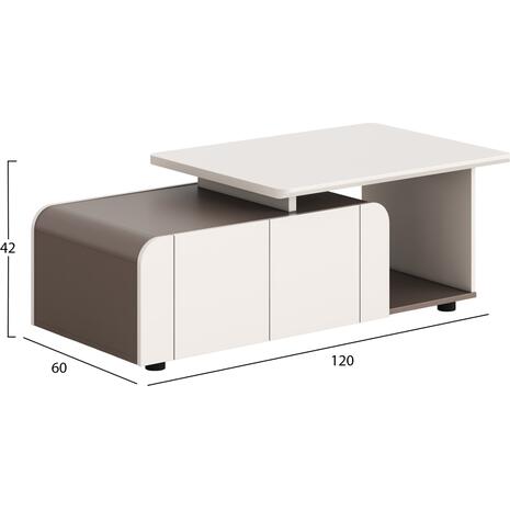 ΝΤΟΥΛΑΠΙ ΓΡΑΦΕΙΟΥ ΣΕΙΡΑ NEWLINE HM18285 ΜΕΛΑΜΙΝΗ ΣΕ ΚΡΕΜ-ΑΝΟΙΧΤΟ ΚΑΦΕ 120x60x42Υεκ