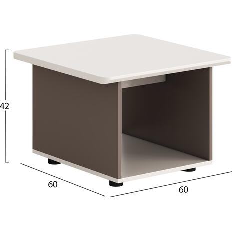 ΒΟΗΘΗΤΙΚΟ ΤΡΑΠΕΖAKI ΣΕΙΡΑ NEWLINE HM18286 ΜΕΛΑΜΙΝΗ ΚΡΕΜ-ΑΝΟΙΧΤΟ ΚΑΦΕ 60x60x42Υεκ