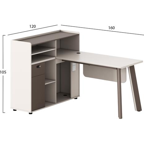 ΓΡΑΦΕΙΟ ΑΡΙΣΤΕΡΗ ΓΩΝΙΑ NEWLINE HM18275L ΜΕΛΑΜΙΝΗ ΕΚΡΟΥ-ΠΟΔΙΑ ΑΛΟΥΜΙΝΙΟΥ 160x120x105Υεκ