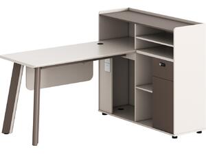 ΓΡΑΦΕΙΟ ΔΕΞΙΑ ΓΩΝΙΑ NEWLINE HM18275R ΜΕΛΑΜΙΝΗ ΕΚΡΟΥ--ΠΟΔΙΑ ΑΛΟΥΜΙΝΙΟΥ 160x120x105Υεκ