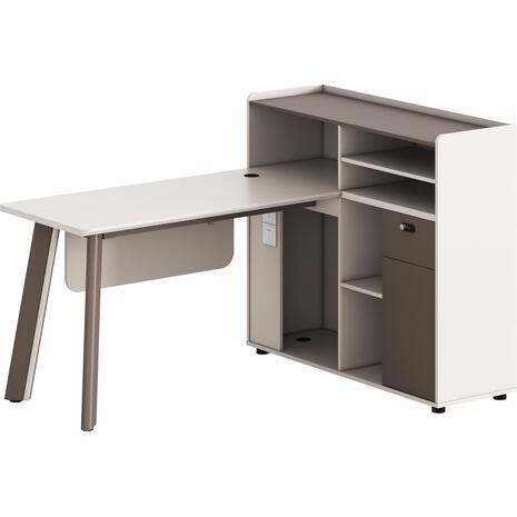 ΓΡΑΦΕΙΟ ΔΕΞΙΑ ΓΩΝΙΑ NEWLINE HM18275R ΜΕΛΑΜΙΝΗ ΕΚΡΟΥ--ΠΟΔΙΑ ΑΛΟΥΜΙΝΙΟΥ 160x120x105Υεκ