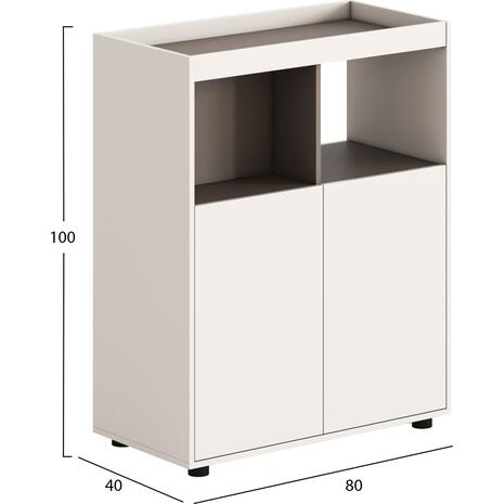 ΝΤΟΥΛΑΠΙ ΒΙΒΛΙΟΘΗΚΗ NEWLINE HM18284 ΜΕΛΑΜΙΝΗ ΚΡΕΜ-ΑΝΟΙΧΤΟ ΚΑΦΕ 80x40x100Υεκ