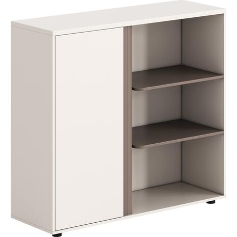 ΝΤΟΥΛΑΠΙ/ΒΙΒΛΙΟΘΗΚΗ NEWLINE HM18282 ΜΕΛΑΜΙΝΗ ΛΕΥΚΗ & ΑΝΟΙΧΤΟ ΚΑΦΕ 120x40x110Υεκ.