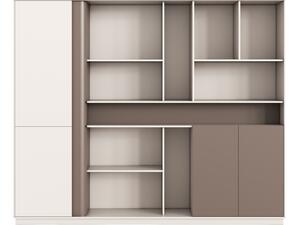 ΒΙΒΛΙΟΘΗΚΗ ΓΡΑΦΕΙΟΥ NEWLINE HM18279 ΜΕΛΑΜΙΝΗ ΛΕΥΚΗ & ΚΑΦΕ 240x40x200Υεκ.