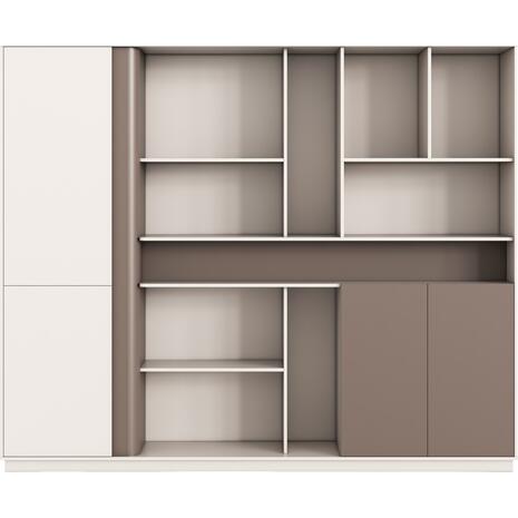 ΒΙΒΛΙΟΘΗΚΗ ΓΡΑΦΕΙΟΥ NEWLINE HM18279 ΜΕΛΑΜΙΝΗ ΛΕΥΚΗ & ΚΑΦΕ 240x40x200Υεκ.