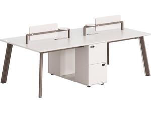 ΣΤΑΘΜΟΣ ΕΡΓΑΣΙΑΣ 4 ΘΕΣΕΩΝ NEWLINE HM18277 ΜΕΛΑΜΙΝΗ ΚΡΕΜ-ΠΟΔΙΑ ΑΛΟΥΜΙΝΙΟΥ 240x120x75Υ