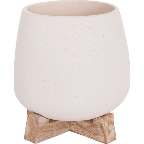 ΓΛΑΣΤΡΑ ΕΣ.ΧΩΡΟΥ FRELLO HM4674.02S ΛΕΥΚΟ FIBER CEMENT--TEAK ΒΑΣΗ 14,5x14,5x16Υεκ.