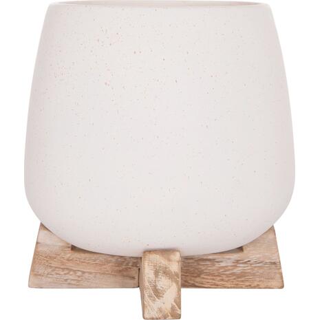 ΓΛΑΣΤΡΑ ΕΣ.ΧΩΡΟΥ FRELLO HM4674.02S ΛΕΥΚΟ FIBER CEMENT--TEAK ΒΑΣΗ 14,5x14,5x16Υεκ.