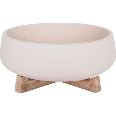 ΓΛΑΣΤΡΑ ΕΣ.ΧΩΡΟΥ FRELLO HM4674.02M ΛΕΥΚΟ FIBER CEMENT--TEAK ΒΑΣΗ 27x26,5x12Υεκ.