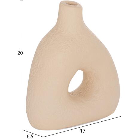 ΕΠΙΤΡΑΠΕΖΙΟ ΔΙΑΚΟΣΜΗΤΙΚΟ ΒΑΖΟ DECANT HM4667.02Μ ΤΕΡΑΚΟΤΑ ΣΕ ΚΡΕΜ--17x6.5x20Υεκ.