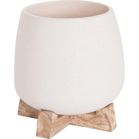 ΓΛΑΣΤΡΑ ΕΣ.ΧΩΡΟΥ FRELLO HM4674.02S ΛΕΥΚΟ FIBER CEMENT--TEAK ΒΑΣΗ 14,5x14,5x16Υεκ.