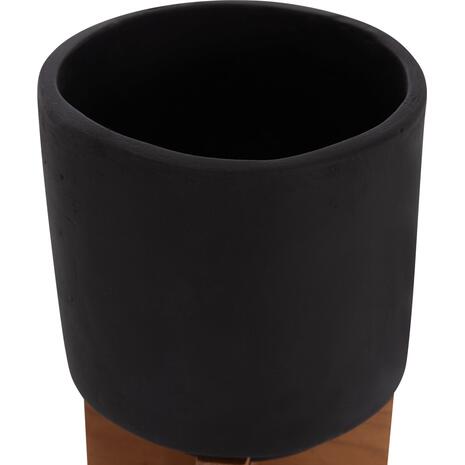 ΣΕΤ 3 ΓΛΑΣΤΡΕΣ ΜΕ TEAK ΒΑΣΕΙΣ TANTI HM4685.01 FIBER CEMENT ΣΕ ΜΑΥΡΟ ΧΡΩΜΑ