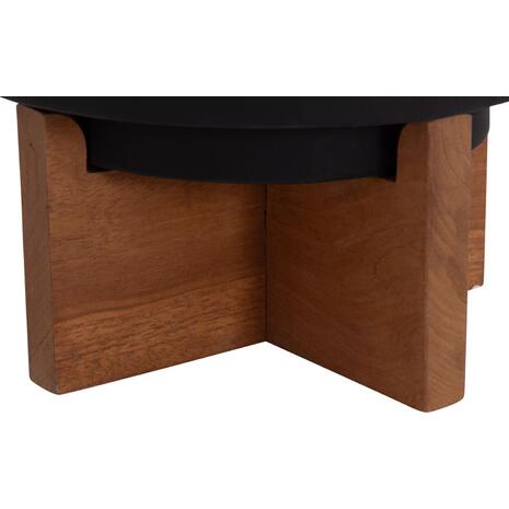 ΣΕΤ 3 ΓΛΑΣΤΡΕΣ ΜΕ TEAK ΒΑΣΕΙΣ TANTI HM4685.01 FIBER CEMENT ΣΕ ΜΑΥΡΟ ΧΡΩΜΑ