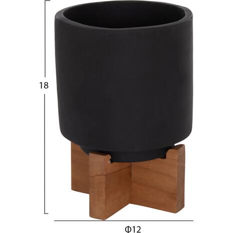 ΣΕΤ 3 ΓΛΑΣΤΡΕΣ ΜΕ TEAK ΒΑΣΕΙΣ TANTI HM4685.01 FIBER CEMENT ΣΕ ΜΑΥΡΟ ΧΡΩΜΑ