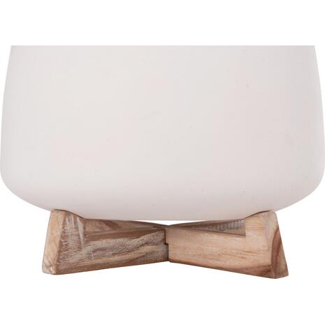 ΓΛΑΣΤΡΑ ΕΣ.ΧΩΡΟΥ FRELLO HM4674.02L ΛΕΥΚΟ FIBER CEMENT--TEAK ΒΑΣΗ 29x29x23,5Υεκ.