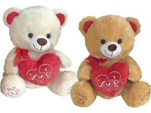 Αρκουδάκι Λούτρινο με Καρδιά 40cm (διάφορα χρώματα)