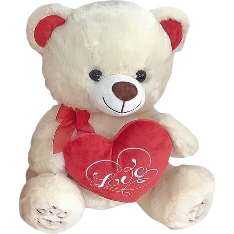 Αρκουδάκι Λούτρινο με Καρδιά 40cm (διάφορα χρώματα)