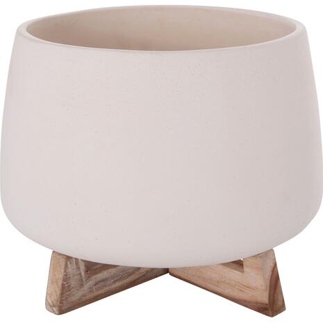 ΓΛΑΣΤΡΑ ΕΣ.ΧΩΡΟΥ FRELLO HM4674.02L ΛΕΥΚΟ FIBER CEMENT--TEAK ΒΑΣΗ 29x29x23,5Υεκ.