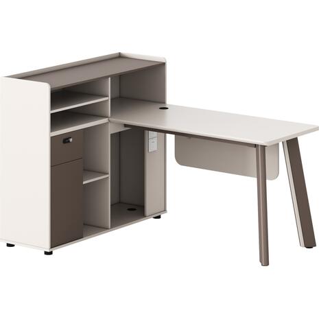 ΓΡΑΦΕΙΟ ΑΡΙΣΤΕΡΗ ΓΩΝΙΑ NEWLINE HM18275L ΜΕΛΑΜΙΝΗ ΕΚΡΟΥ-ΠΟΔΙΑ ΑΛΟΥΜΙΝΙΟΥ 160x120x105Υεκ