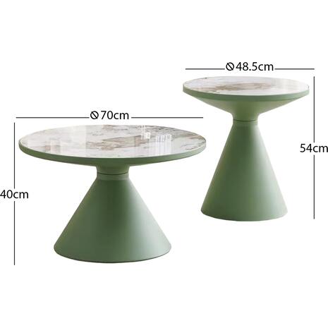 ΣΕΤ 2 ΤΡΑΠΕΖΙA ΣΑΛΟΝΙΟΥ LYNX HM18316.95 Β' ΔΙΑΛΟΓΗΣ-ΜΕΤΑΛΛΟ & SINTERED STONE TOP