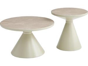 ΣΕΤ 2 ΤΡΑΠΕΖΙA ΣΑΛΟΝΙΟΥ LYNX HM18316.94 Β' ΔΙΑΛΟΓΗΣ-ΜΕΤΑΛΛΟ & SINTERED STONE TOP