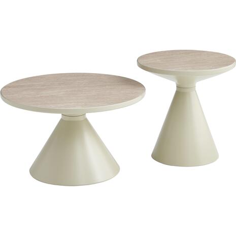 ΣΕΤ 2 ΤΡΑΠΕΖΙA ΣΑΛΟΝΙΟΥ LYNX HM18316.94 Β' ΔΙΑΛΟΓΗΣ-ΜΕΤΑΛΛΟ & SINTERED STONE TOP