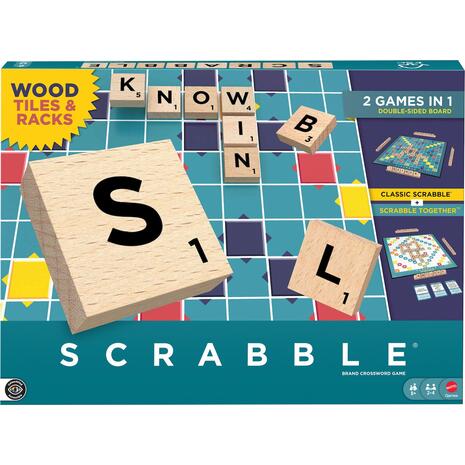 Επιτραπέζιο Scrabble 2 σε 1 με Ξύλινα Γράμματα (JLJ58)