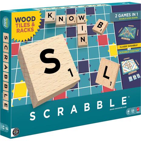 Επιτραπέζιο Scrabble 2 σε 1 με Ξύλινα Γράμματα (JLJ58)