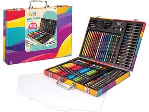 Happihobbi Κασετίνα Ζωγραφικής Deluxe 100 Αξεσουάρ Rainbow (1038-82057)