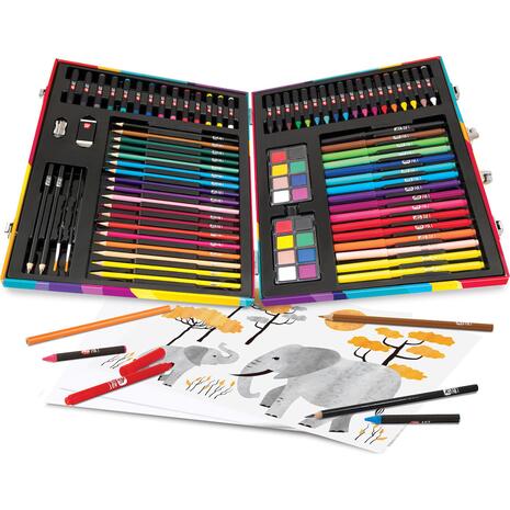 Happihobbi Κασετίνα Ζωγραφικής Deluxe 100 Αξεσουάρ Rainbow (1038-82057)