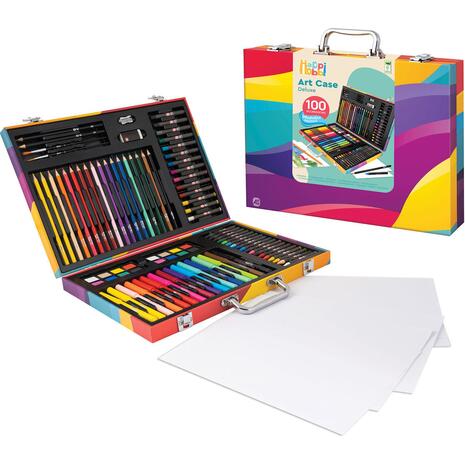 Happihobbi Κασετίνα Ζωγραφικής Deluxe 100 Αξεσουάρ Rainbow (1038-82057)