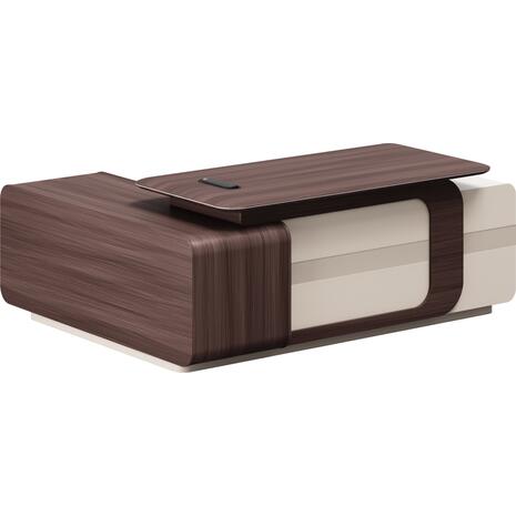 ΓΡΑΦΕΙΟ ΔΕΞΙΑ ΓΩΝΙΑ ΣΕΙΡΑ PRESIDENT HM2147R ΜΕΛΑΜΙΝΗ ΣΕ ΚΑΡΥΔΙ-ΜΠΕΖ 200x160x76Υεκ