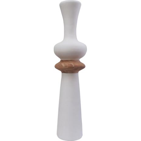 ΔΙΑΚΟΣΜΗΤΙΚΟ ΒΑΖΟ ΔΑΠΕΔΟΥ NEBULA HM4660.02L FIBER CEMENT ΛΕΥΚΟ--ΞΥΛΟ ΤΕΑΚ Φ45x172Υεκ