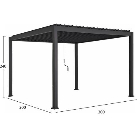 ΒΙΟΚΛΙΜΑΤΙΚΗ ΠΕΡΓΚΟΛΑ ΑΛΟΥΜΙΝΙΟΥ DOMECIL HM6611.01 ΜΕ ΜΕΤΑΛ. ΠΕΡΣΙΔΕΣ--300x300x240Υ