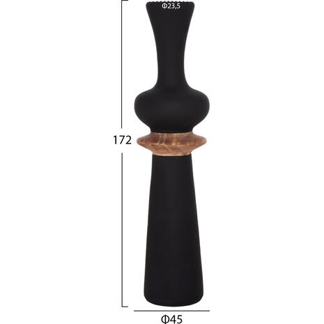 ΔΙΑΚΟΣΜΗΤΙΚΟ ΒΑΖΟ ΔΑΠΕΔΟΥ NEBULA HM4660.01L FIBER CEMENT ΜΑΥΡΟ--ΞΥΛΟ ΤΕΑΚ Φ45x172Υεκ