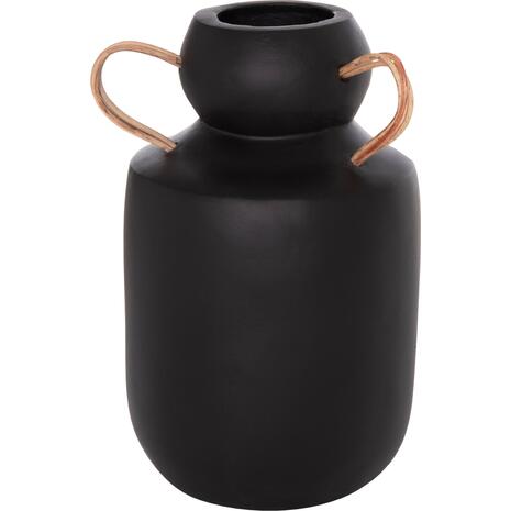 ΔΙΑΚΟΣΜΗΤΙΚΟ ΒΑΖΟ MIBO HM4688.01M ΤΕΡΑΚΟΤΑ ΜΑΥΡH--ΧΕΡΟΥΛΙΑ ΦΥΣΙΚΟ RATTAN Φ16,5x26Υεκ