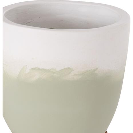 ΓΛΑΣΤΡΕΣ ΣΕΤ 2ΤΜΧ SEON HM4686.09 TERRACOTTA ΣΕ ΛΕΥΚΟ & ΠΡΑΣΙΝΟ--TEAK ΒΑΣΗ