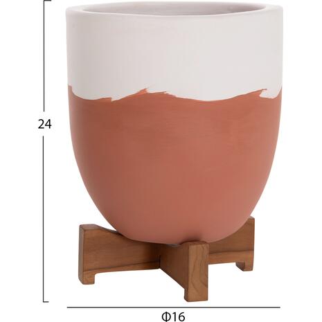 ΓΛΑΣΤΡΕΣ ΣΕΤ 2ΤΜΧ SEON HM4686.08 TERRACOTTA ΣΕ ΛΕΥΚΟ & ΤΕΡΑΚΟΤΑ--TEAK ΒΑΣΗ