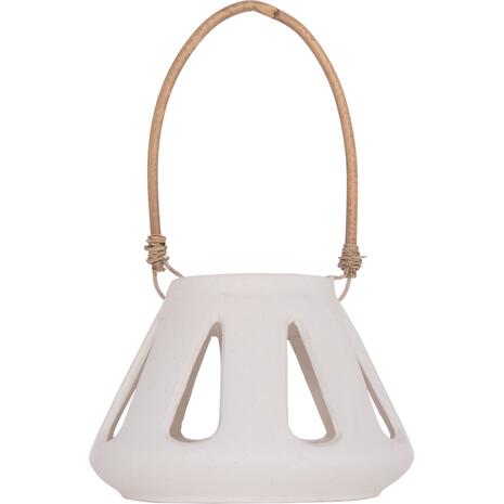 ΕΠΙΤΡΑΠΕΖΙΟ ΦΑΝΑΡΙ ERANTYL HM4696.02S ΛΕΥΚΟ FIBER CEMENT & ΧΕΡΟΥΛΙ RATTAN Φ25x17Yεκ.