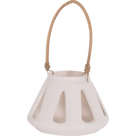 ΕΠΙΤΡΑΠΕΖΙΟ ΦΑΝΑΡΙ ERANTYL HM4696.02S ΛΕΥΚΟ FIBER CEMENT & ΧΕΡΟΥΛΙ RATTAN Φ25x17Yεκ.