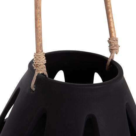 ΕΠΙΤΡΑΠΕΖΙΟ ΦΑΝΑΡΙ ERANTYL HM4696.01S ΜΑΥΡΟ FIBER CEMENT & ΧΕΡΟΥΛΙ RATTAN Φ25x17Yεκ.