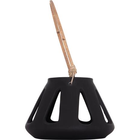 ΕΠΙΤΡΑΠΕΖΙΟ ΦΑΝΑΡΙ ERANTYL HM4696.01S ΜΑΥΡΟ FIBER CEMENT & ΧΕΡΟΥΛΙ RATTAN Φ25x17Yεκ.