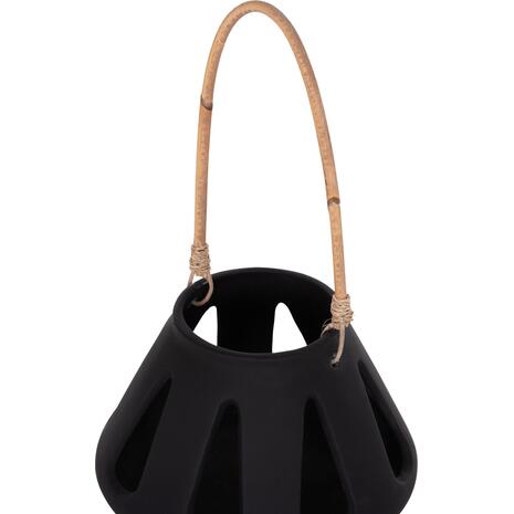 ΕΠΙΤΡΑΠΕΖΙΟ ΦΑΝΑΡΙ ERANTYL HM4696.01S ΜΑΥΡΟ FIBER CEMENT & ΧΕΡΟΥΛΙ RATTAN Φ25x17Yεκ.