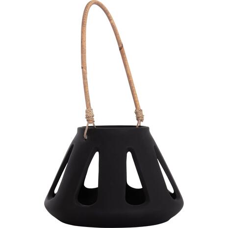 ΕΠΙΤΡΑΠΕΖΙΟ ΦΑΝΑΡΙ ERANTYL HM4696.01S ΜΑΥΡΟ FIBER CEMENT & ΧΕΡΟΥΛΙ RATTAN Φ25x17Yεκ.