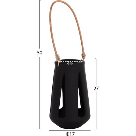 ΕΠΙΤΡΑΠΕΖΙΟ ΦΑΝΑΡΙ ERANTYL HM4696.01L ΜΑΥΡΟ FIBER CEMENT & ΧΕΡΟΥΛΙ RATTAN Φ17x27Yεκ.