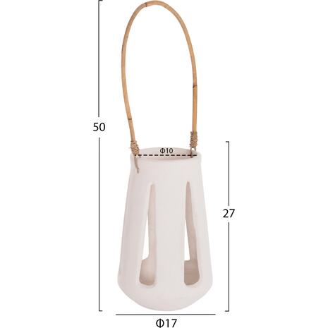 ΕΠΙΤΡΑΠΕΖΙΟ ΦΑΝΑΡΙ ERANTYL HM4696.02L ΛΕΥΚΟ FIBER CEMENT & ΧΕΡΟΥΛΙ RATTAN Φ17x27Yεκ.